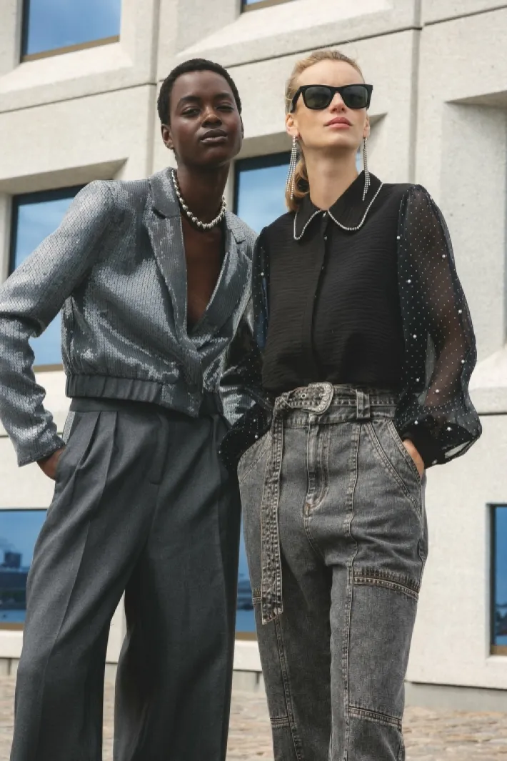 AAIKO Broeken<Bibi Denim Broek Grijs