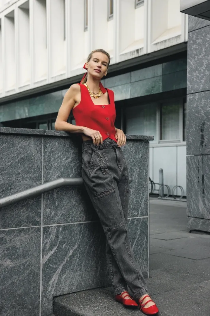 AAIKO Broeken<Bibi Denim Broek Grijs