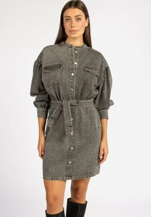 AAIKO Jurken<Nina Denim Jurk Grijs