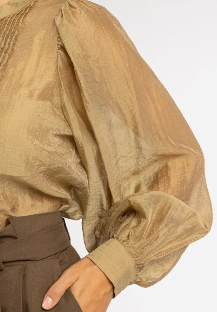 AAIKO Blouses | Sustainable Styles<Paula Dotted Blouse Taupe