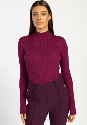 AAIKO Tops | Knitwear<Vida Top Burgundy